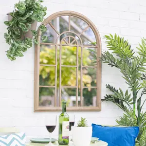 La Hacienda Aston & Wold Antique White Arch Framed Garden mirror 970mm x 670mm