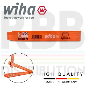 Wiha Electrician's Folding Ruler 2m Longlife 10 Segment Metric 1000v VDE 42068