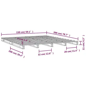 Berkfield Pallet Bed 150x200 cm King Size Solid Wood Pine