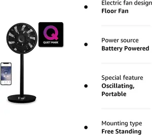 Duux Whisper Flex Smart Standing Fan, Black DXCF10UK