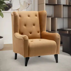 Velvet Gold Daniella Wingback Chair