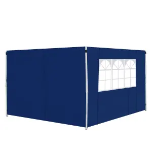 Outsunny Gazebo Replacement Exchangeable Wall Panels w/ Window, Blue