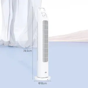 HOMCOM Oscillating Tower Fan Floor Fan with 4H Timer for Home Office White