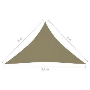 Berkfield Sunshade Sail Oxford Fabric Triangular 4x4x5.8 m Beige