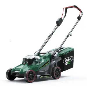 Webb Eco 20V 33cm Brushless Cordless Lawnmower. 5 Cutting Heights. 35L Collector. 13" Cutting Width, Inc 1x4AH Battery & Charger