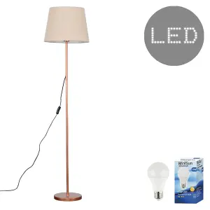 ValueLights Modern Standard Floor Lamp Base In Copper Metal Finish