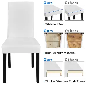 Yaheetech 4PCS White Dining Chair High Back Padded with Rubber Wood Legs