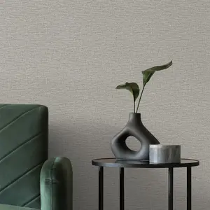 Grandeco Telma Slubbed Fabric Hessian Textured Luxury Wallpaper Neutral Marl