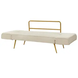 Beliani Glam Sofa Bed SAARELA Beige