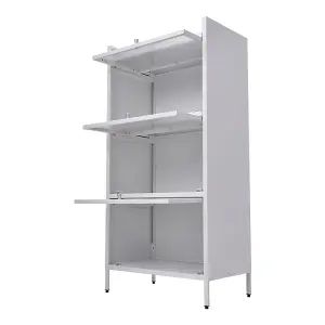 Metal File Cabinet for Home Office Storage White Cabinet with 3 Shelves