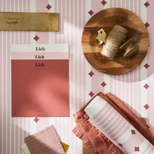 Lick Pink, Red & White Diamond 01 Textured Wallpaper Sample