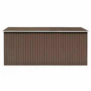 Berkfield Garden Shed 257x392x181 cm Metal Brown