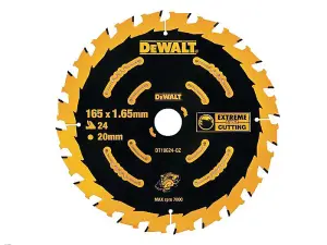 DEWALT Cordless Extreme Framing Circular Saw Blade 165 x 20mm x 24T