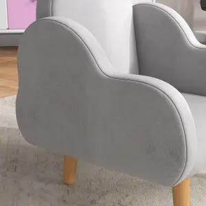 ZONEKIZ Cloud-Shaped Toddler Armchair, Kids Chair, 1.5-3 Years - Grey