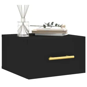 Berkfield Wall-mounted Bedside Cabinet Black 35x35x20 cm