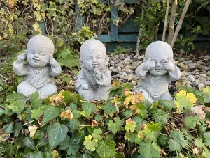 3 Small Monks Set Garden Ornaments