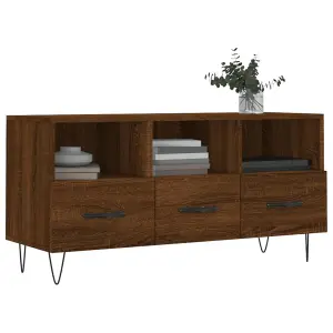 Berkfield TV Cabinet Brown Oak 102x36x50 cm Engineered Wood