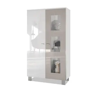 Display Cabinet Sand grey/White / Without