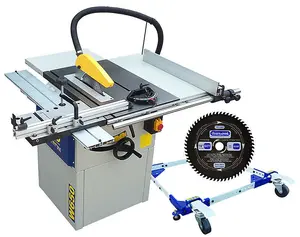 Charnwood W650P 10" Table Saw with Wheel Kit and Low Noise Blade