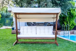 Viva Solid Wood Porch Swing with Canopy 2400 MM