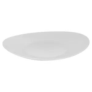 Queensway Home & Dining 26cm Diameter 24Pcs White Opal Glass Venice Boat Dinner Plates Soup Bowls Dinnerware Set