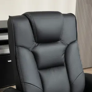 HOMCOM Reclining Armchair with Footstool and Adjustable Backrest, Black