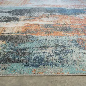 Soft Abstract Distressed Multicloured Fireside Living Area Rug 60cm x240cm