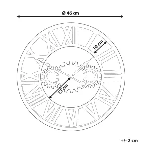 Beliani Industrial Wall Clock SEON Metal Silver