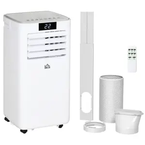 HOMCOM 7000 BTU Mobile Air Conditioner Indoor Portable AC Unit w/ RC, White