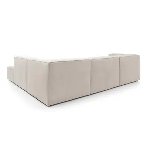 Doris Modular Extended Corner Sofa in White Cord Chenille