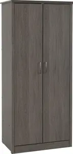 Lisbon 2 Door Wardrobe in Black Wood Grain