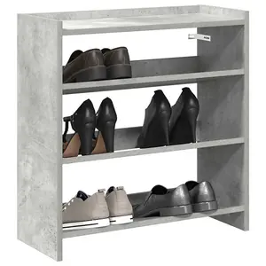 Berkfield Shoe Rack Concrete Grey 60x25x62 cm Engineered Wood