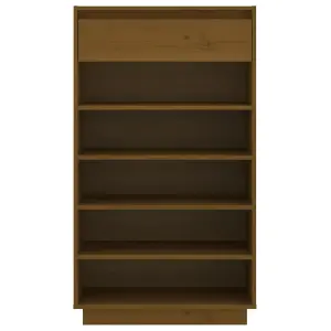 Shoe Cabinet Honey Brown 60x34x105 cm Solid Wood Pine