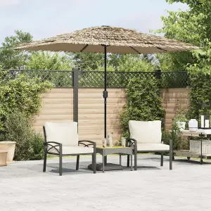 Berkfield Garden Parasol with Steel Pole Brown 300x200x250 cm