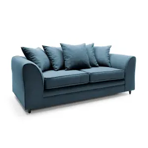 Darcy 3 Seater Sofa in Teal  Linen Fabric