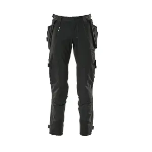 Mascot Advanced Trousers with Holster Pockets and Stretch - Black   (52.5) (Leg Length - Regular)