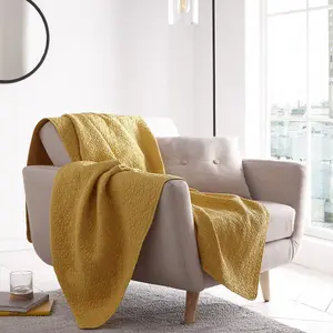 Silentnight Luxury Matalasse Bed Throw -Ochre  150 x 200cm