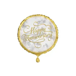 Unique Party Round Anniversary Foil Balloon Gold/White/Grey (One Size)