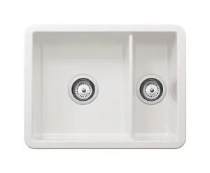 Clearwater Metro Ceramic White Kitchen Sink Single Bowl Undermount/ Inset - MET1070 + Waste Kit