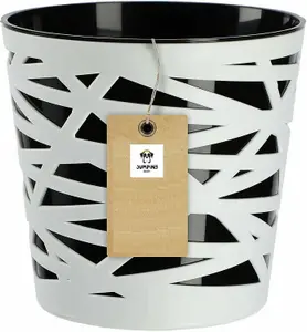 Plant pot planter Flowerpot Crystal Modern Decorative Daizy Black 19cm