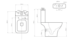 SunDaze Bathroom Modern Close-Coupled Toilet Feel Curved with US Seat Cover