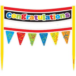 Unique Party Bunting Congratulations Cake Topper Multicoloured (One Size)