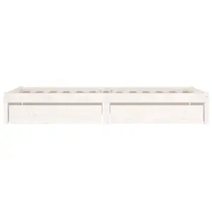 Berkfield Bed Frame with Drawers White 90x200 cm