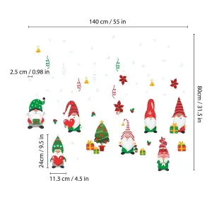 Xmas Gnomes and Snowflakes Christmas Wall Stickers Set - Pack of 5