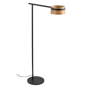 Luminosa Loop LED Floor Lamp Black, Wood