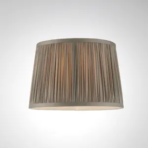 Tapered Cylinder Lamp Shade - Charcoal Grey Silk - 60W E27 or B22 GLS - e10825