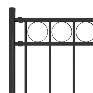 Berkfield Garden Fence Steel 1.7x1 m Black