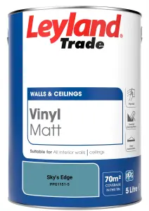 Leyland Trade Vinyl Matt Walls & Ceilings Emulsion Paint Sky's Edge (PPG1151-5) 5L