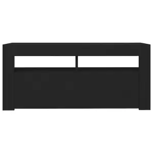 vidaXL TV Cabinet with LED Lights Black 90x35x40 cm