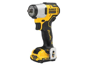 Dewalt XR Brushless Sub-Compact 3/8in Impact Wrench 12V x2 2Ah x1 3Ah battery